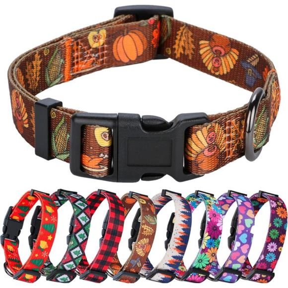 Thanksgiving & Christmas Dog Collars Medium Size - Picture 2 of 7